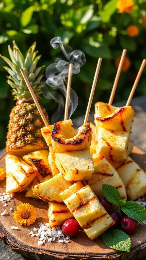 tropical grilled fruit skewers