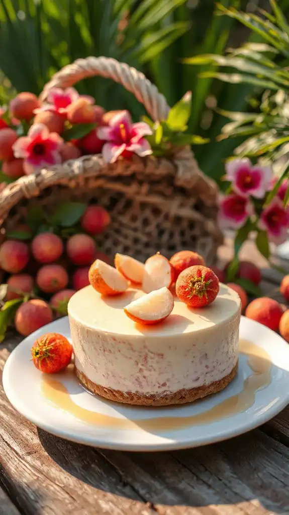 tropical lychee cheesecake delight