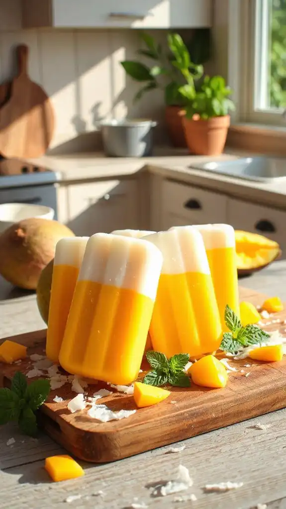 tropical mango coconut popsicles tropical mango coconut popsicles