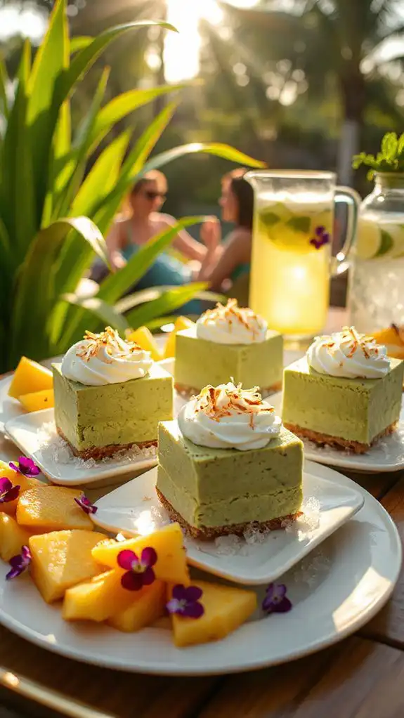 tropical matcha cheesecake delight
