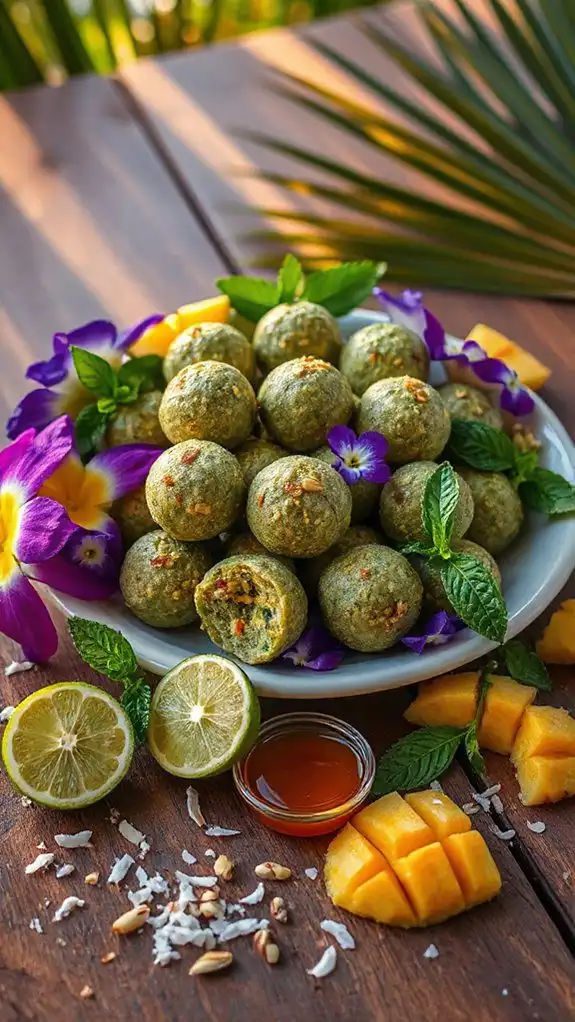 tropical no bake energy bites