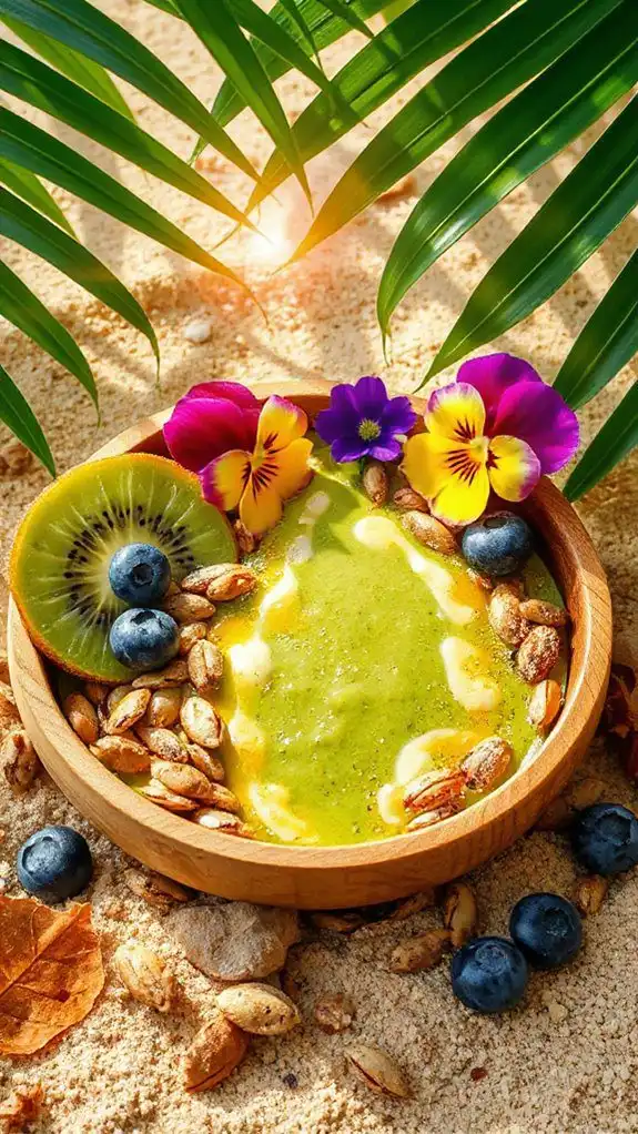 tropical nutritious smoothie bowl