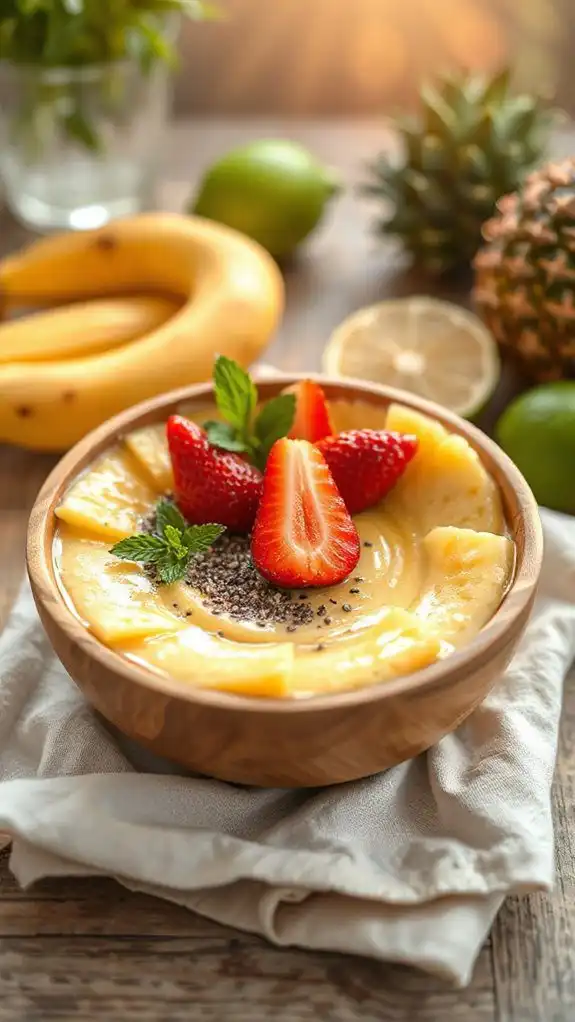 tropical nutritious smoothie bowl