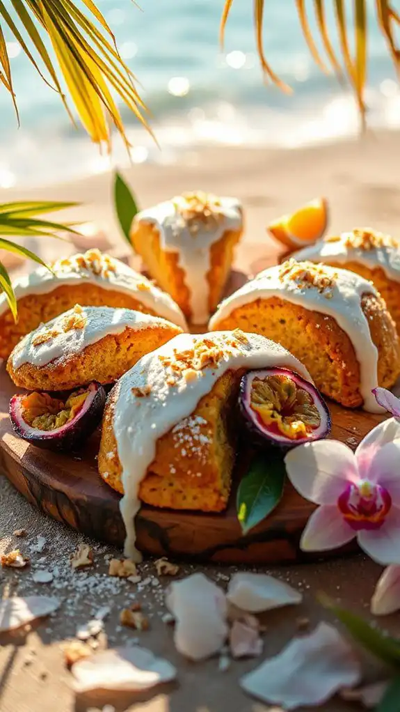 tropical passionfruit coconut scones