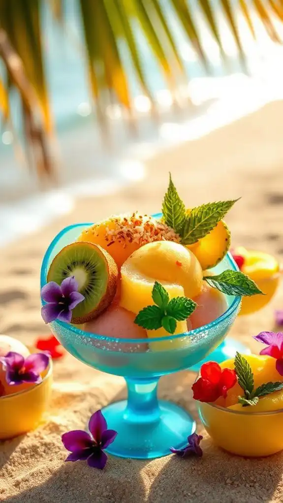 tropical sorbet served beautifully tropical sorbet served beautifully
