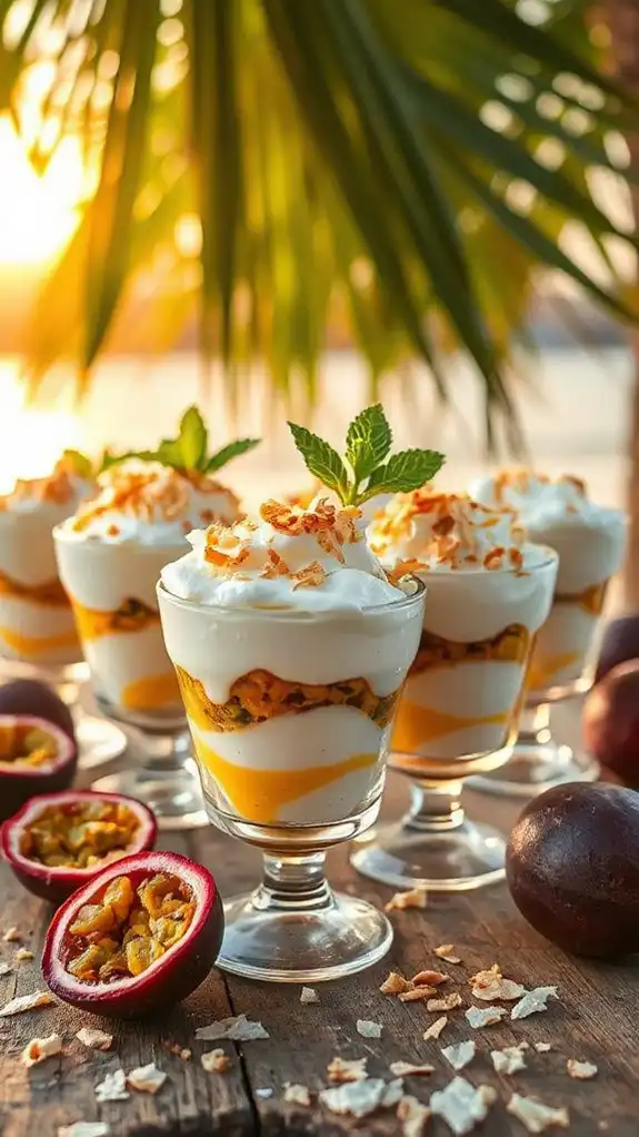 tropical summer dessert parfaits