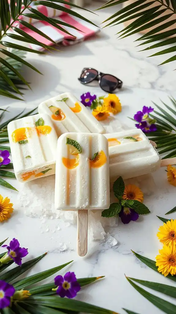 tropical vegan coconut popsicles