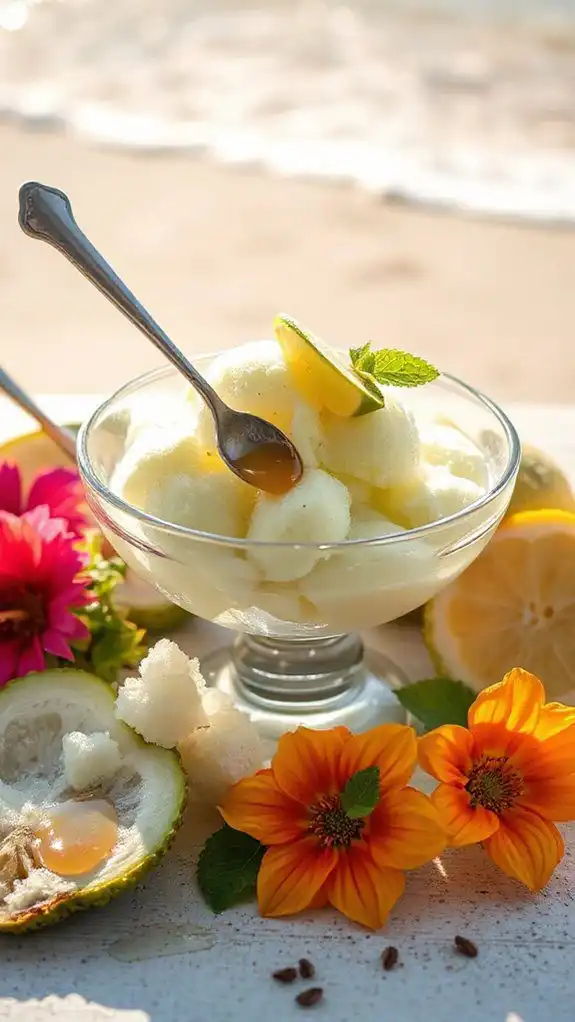 tropical vegan soursop sorbet
