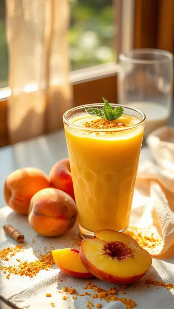 turmeric peach smoothie delight