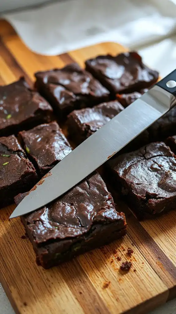 uniformly slice fudgy bars