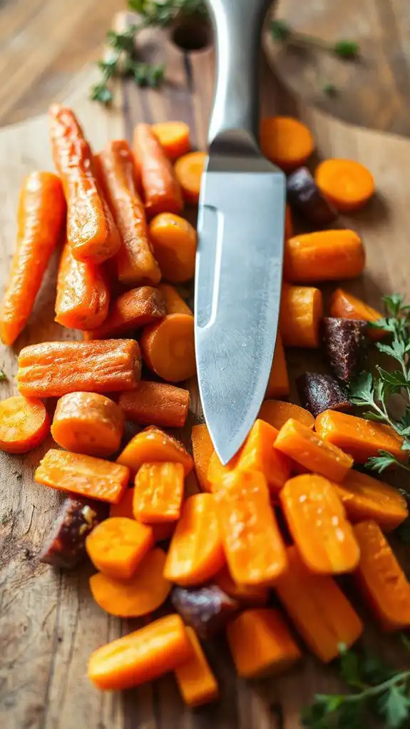 uniformly slice the carrots