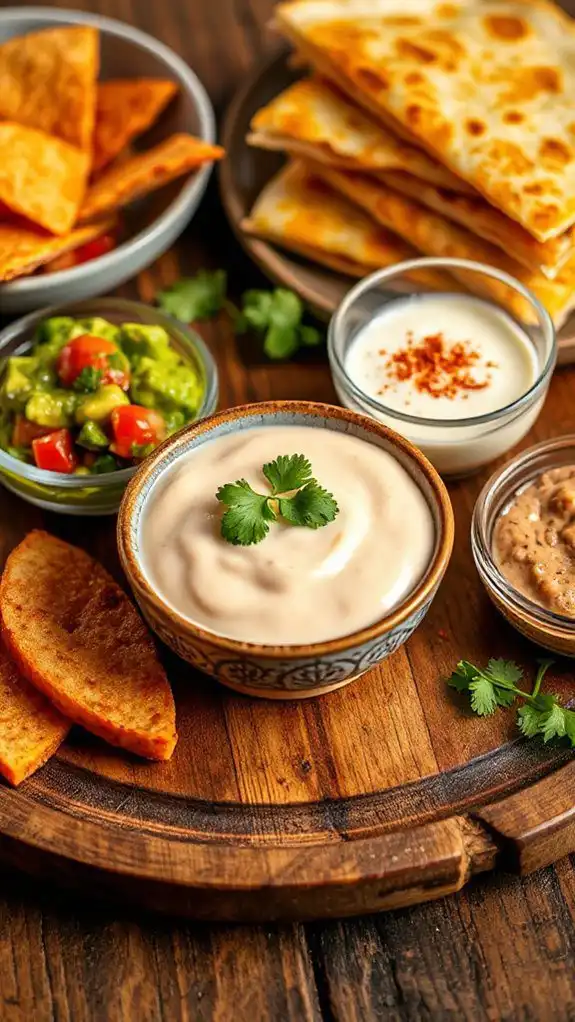 variety of dipping sauces
