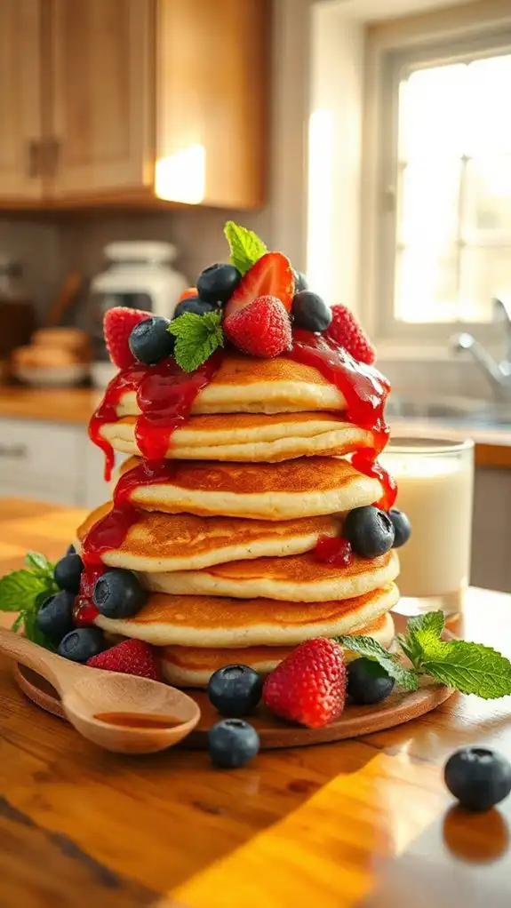 vegan chia jam pancakes
