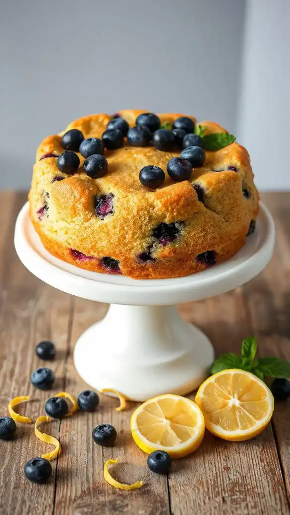 vegan lemon blueberry cake