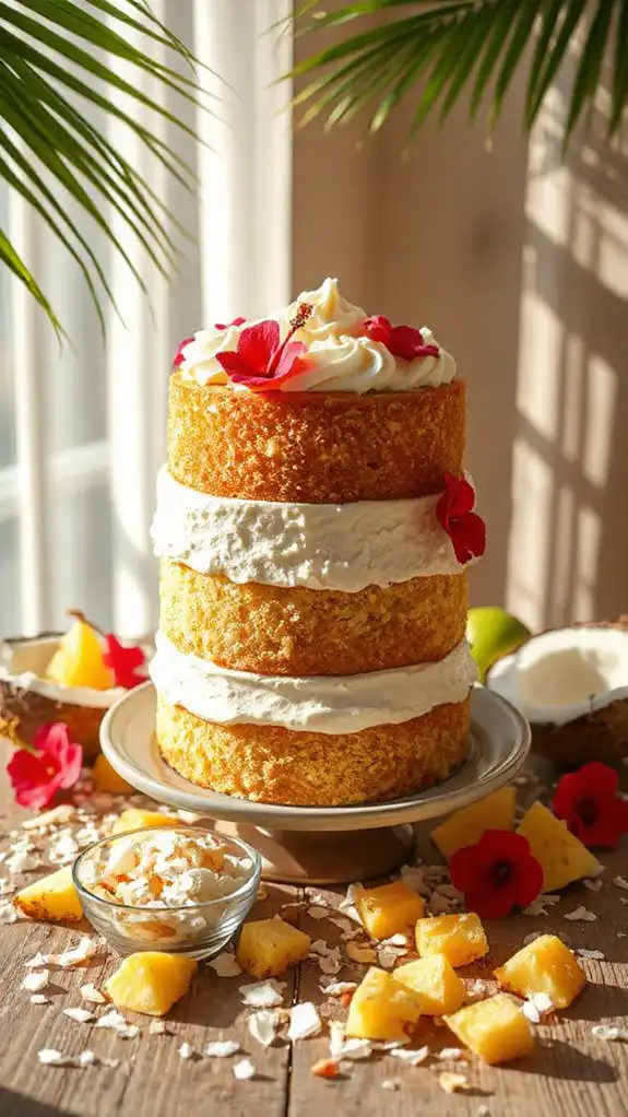 vegan tropical summer cake