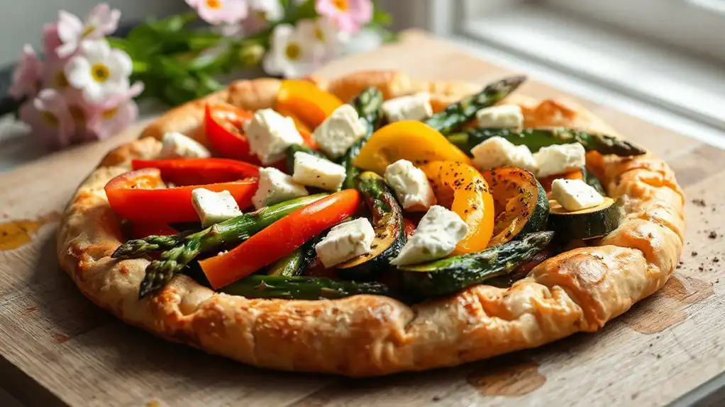 vegetable tart with goat cheese