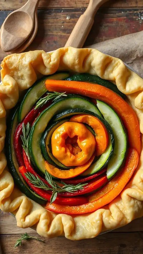 vegetables arranged in crust