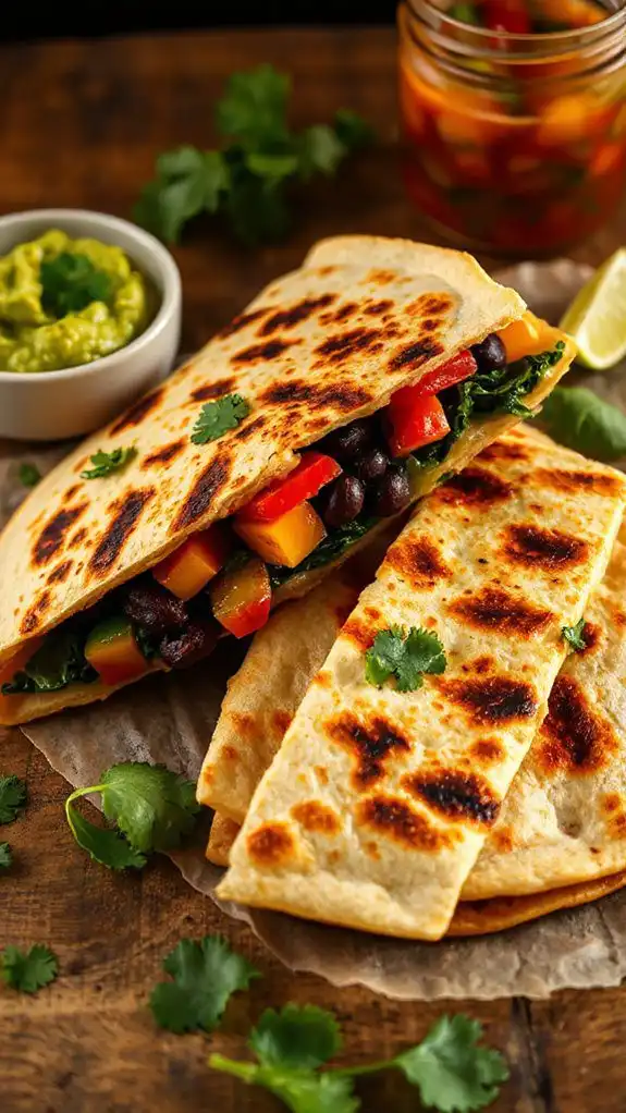 vegetarian black bean quesadillas