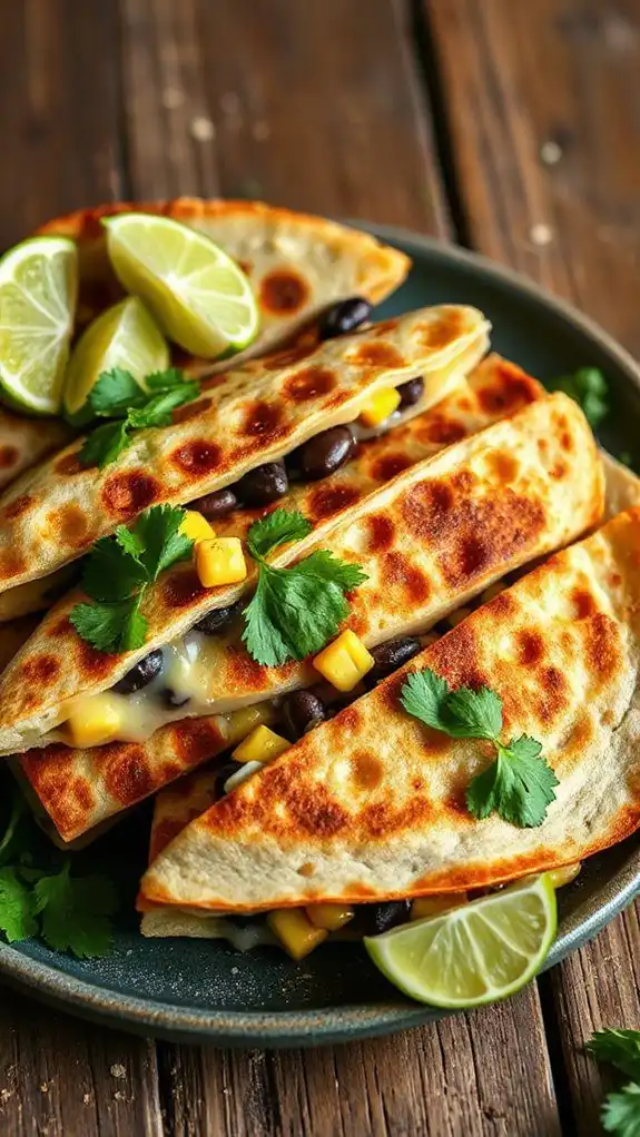 vegetarian black bean quesadillas