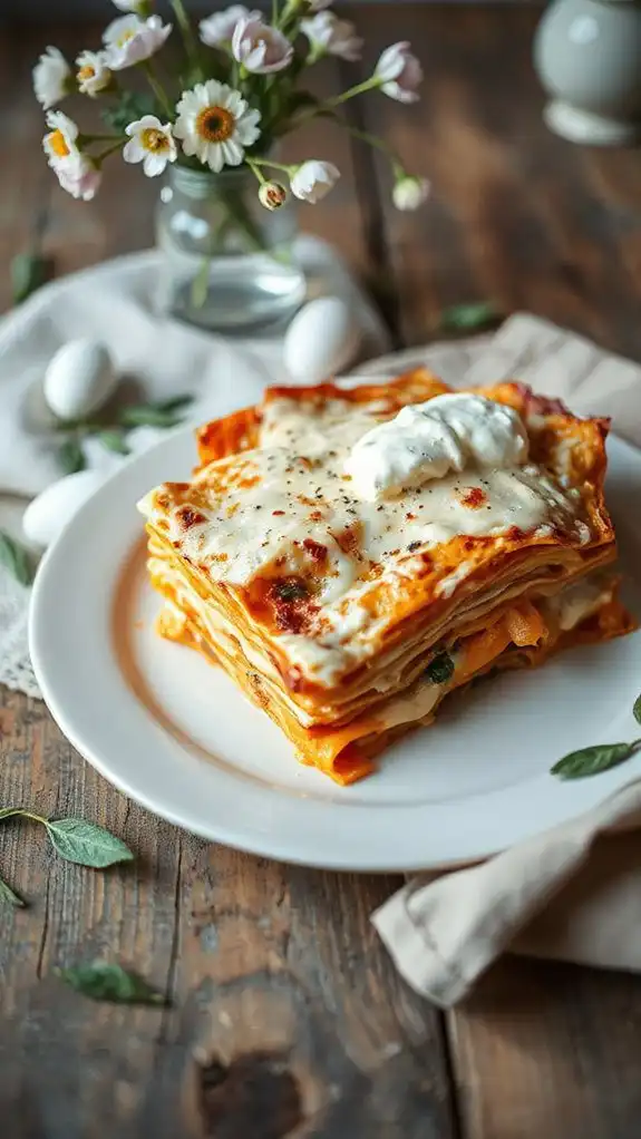 vegetarian lasagna with vegetables