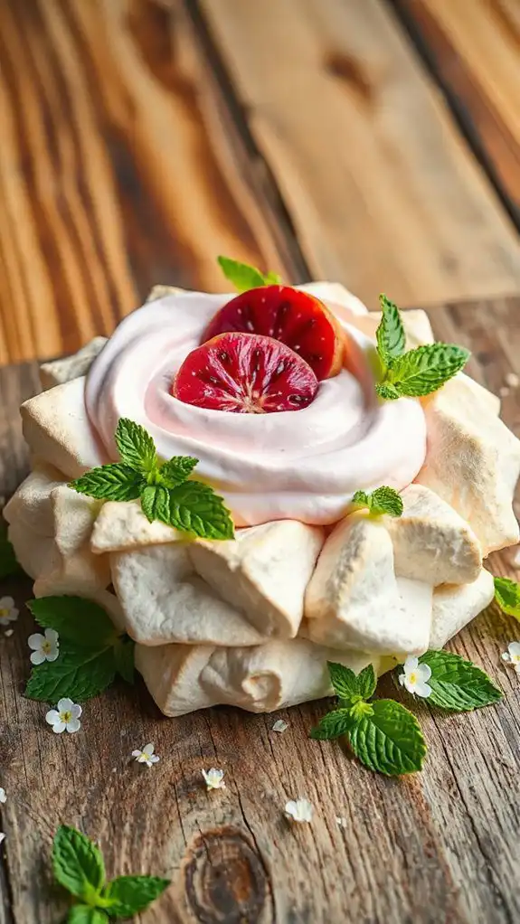 vibrant cactus fruit pavlova