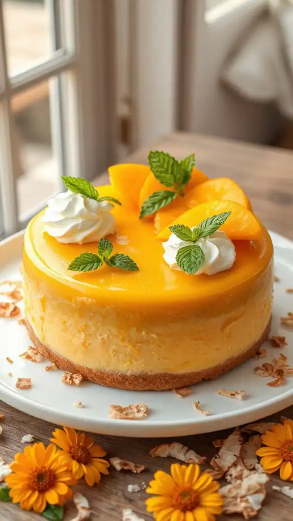 vibrant creamy mango cheesecake