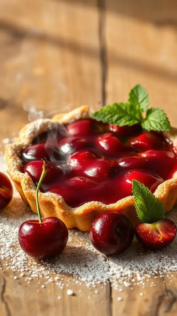 vibrant festive cherry tart
