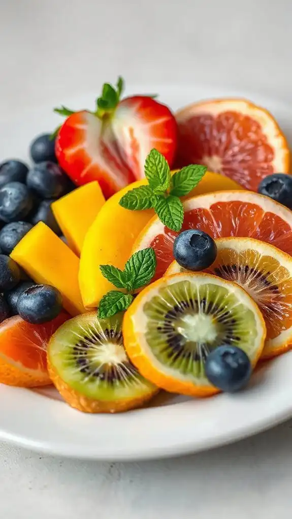 vibrant fruit display arrangement