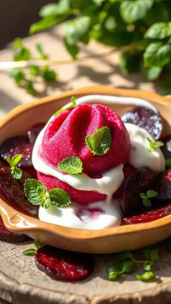 vibrant guilt free beet sorbet