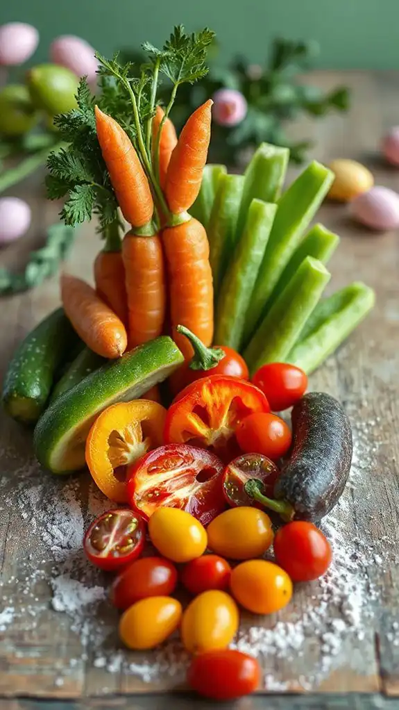 vibrant mixed vegetable platter