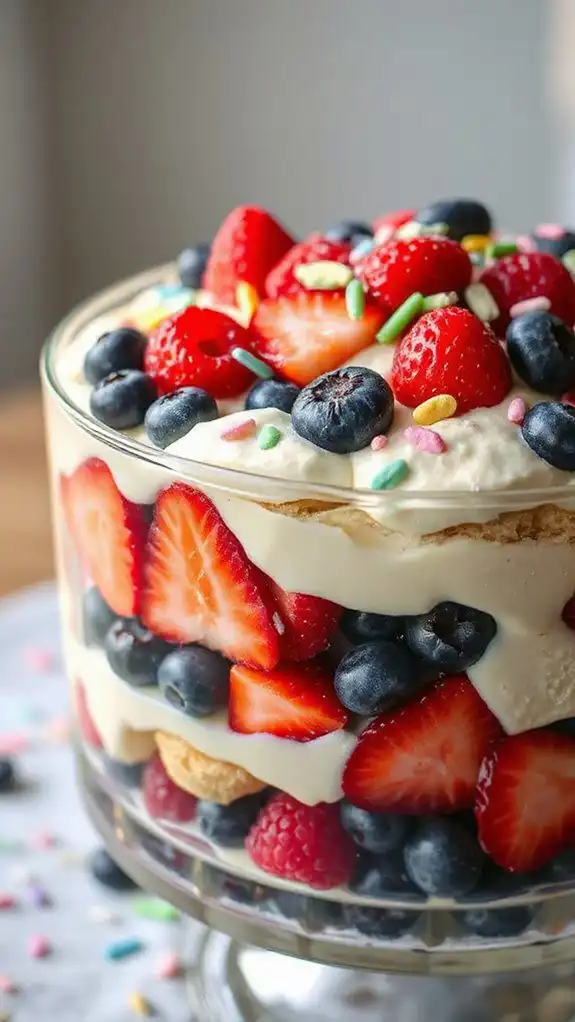 vibrant sprinkles enhance trifle