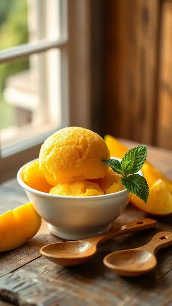 vibrant vegan mango sorbet