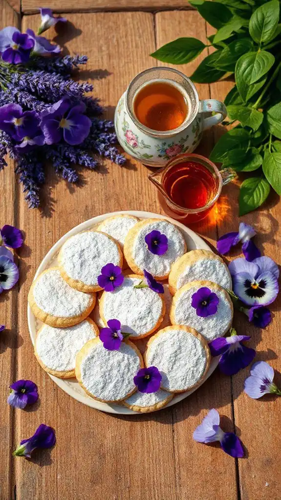 violet infused elegant shortbread cookies