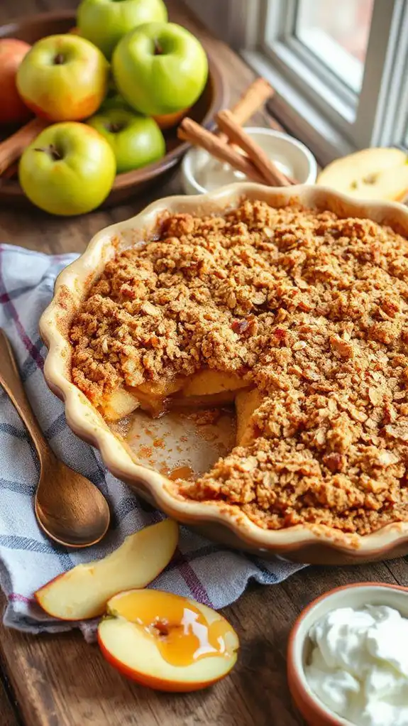 warm cinnamon apple crumble
