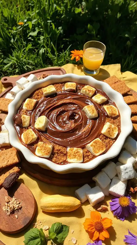 warm gooey s mores dip
