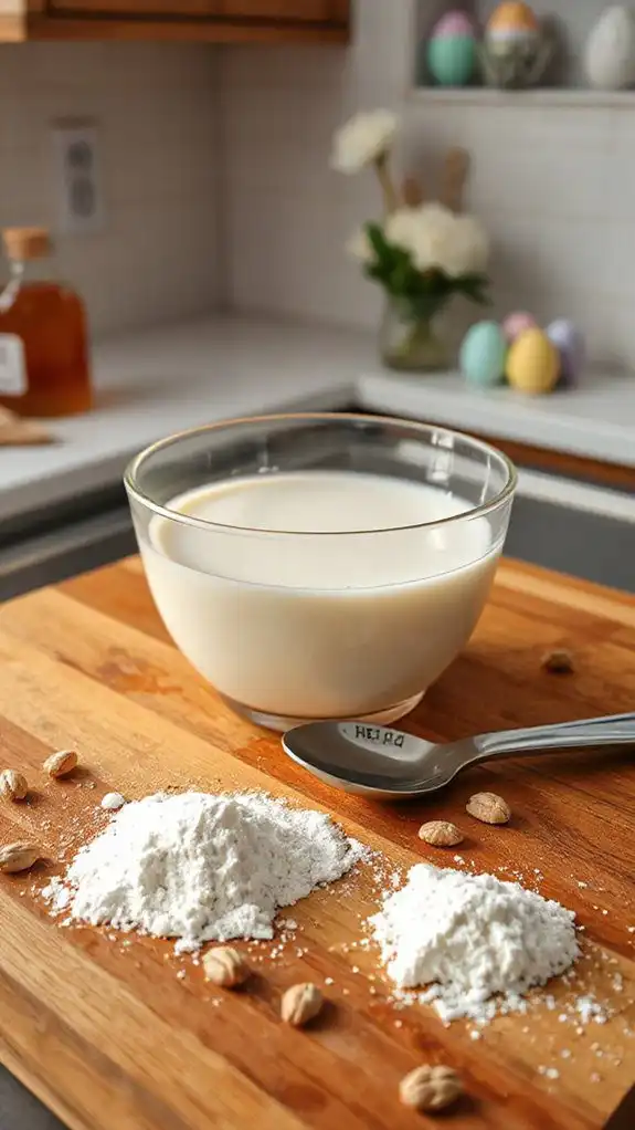 warm milk with yeast