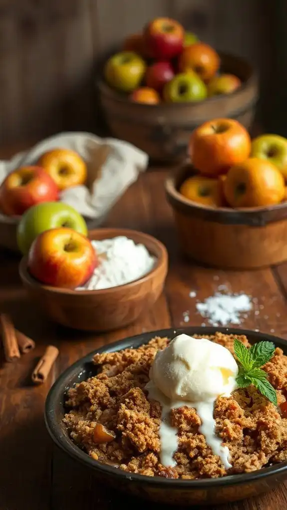 warm spiced apple crisp