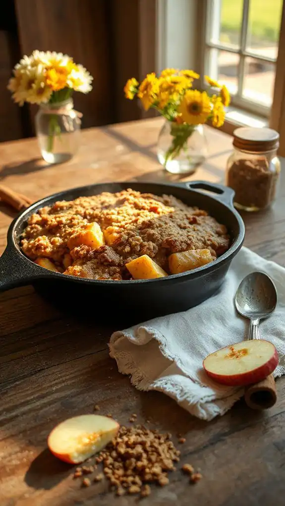 warm spiced apple crisp