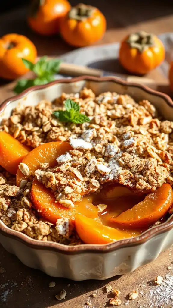 warm spiced persimmon dessert