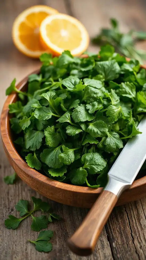 wash and chop watercress