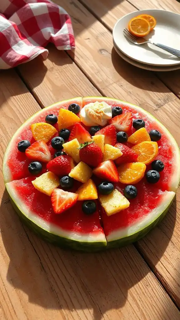 watermelon slice dessert pizza