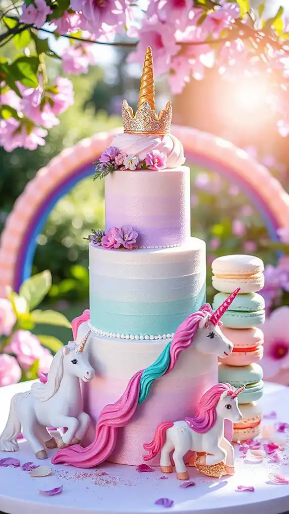whimsical unicorn themed crown cake whimsical unicorn themed crown cake