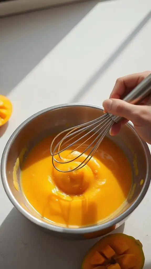 whisk mango puree smoothly