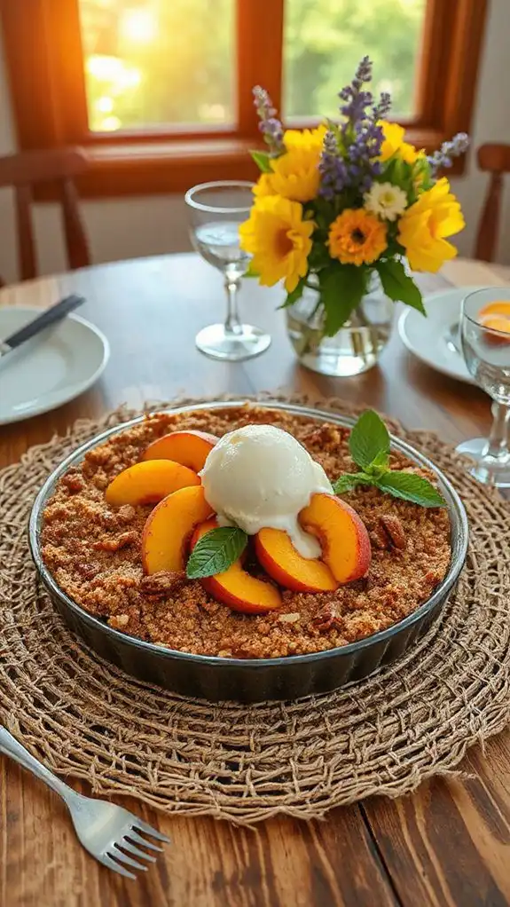 wholesome peach sprouted grain dessert
