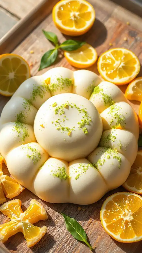 yuzu flavored chewy mochi dessert