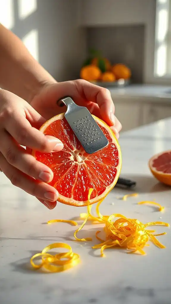 zest grapefruit for aroma