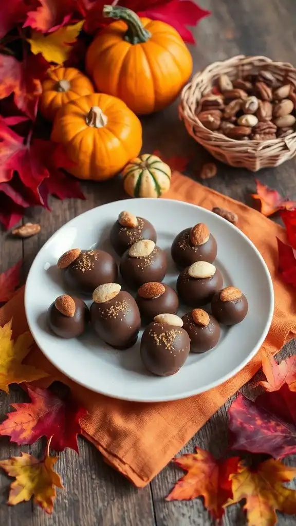 acorn shaped chocolate treats