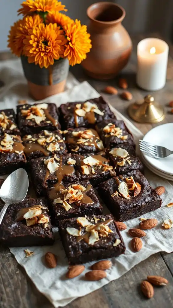 almond chocolate coconut brownies