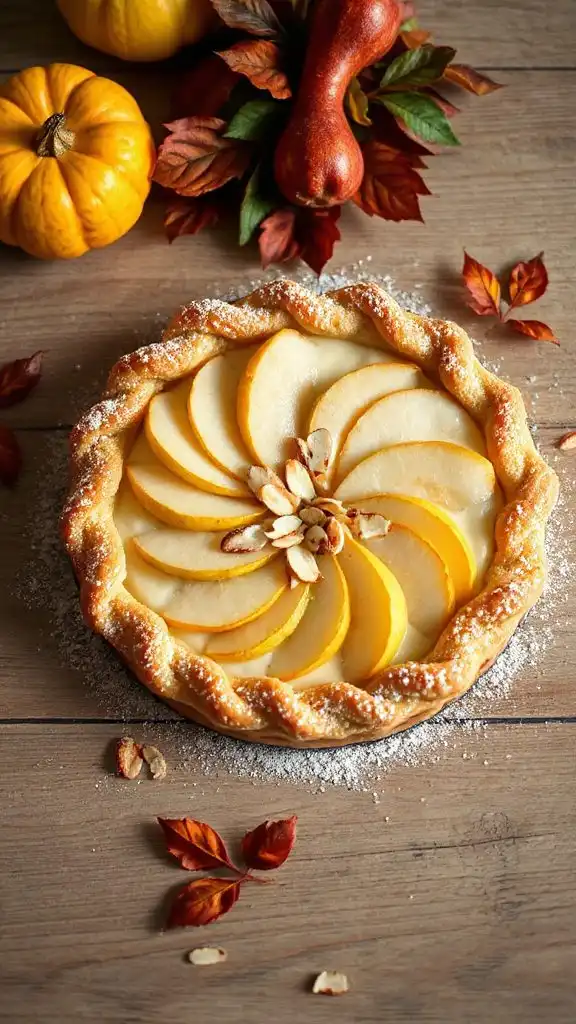 almond tart with pears
