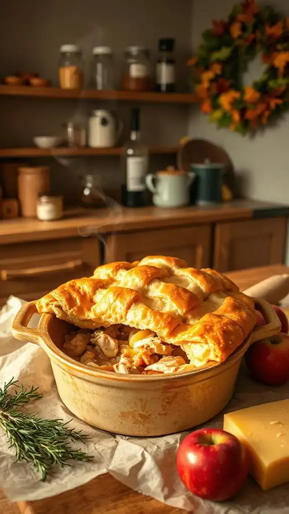 apple cheddar chicken pot pie